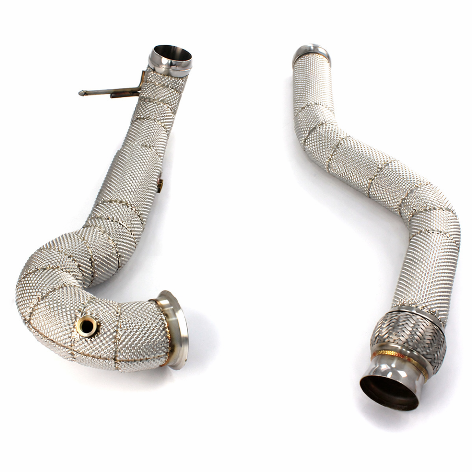 A45 W176 Catless Downpipe mit Hitzeschutz