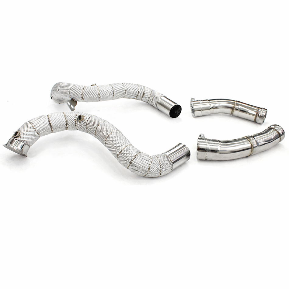 C63 W205 Catless Downpipe mit Hitzeschutz