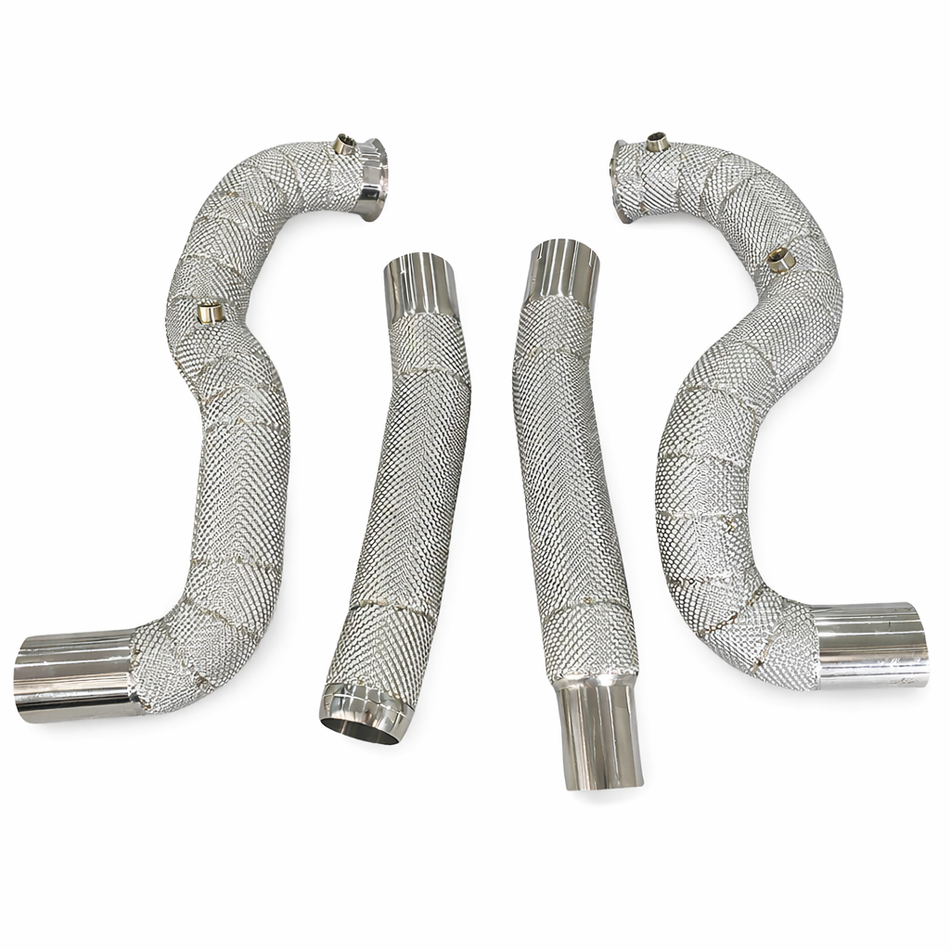 E63 W213 Catless Downpipe mit Hitzeschutz
