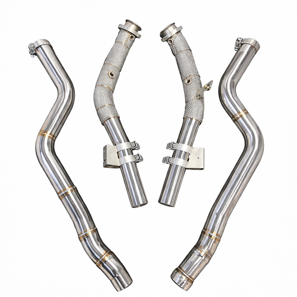 E500 W212 4.7L Catless Downpipe mit Hitzeschutz