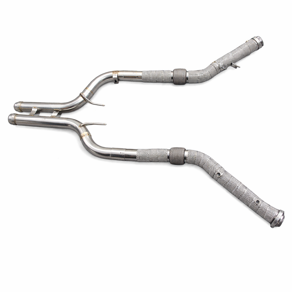 S63 5.5L C217 W222 Catless Downpipe mit Hitzeschutz