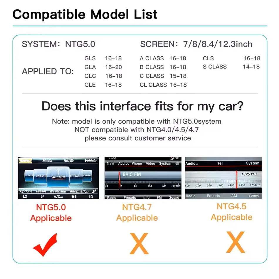 C Klasse W205 NTG 5.0 Carplay Interface