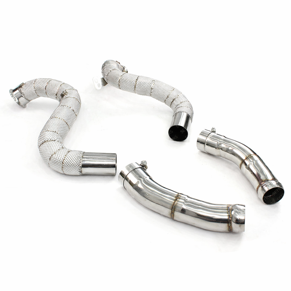 C63 W205 Catless Downpipe mit Hitzeschutz